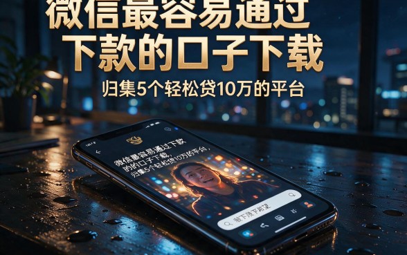 微信最容易通过下款的口子下载,归集5个轻松贷10万的平台