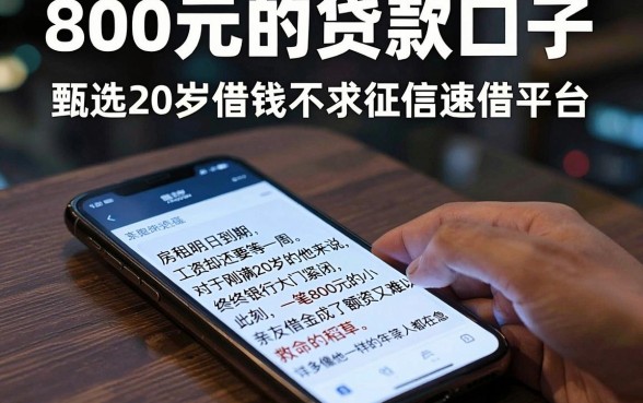 800元的贷款口子，甄选五个20岁借钱不求征信速借平台