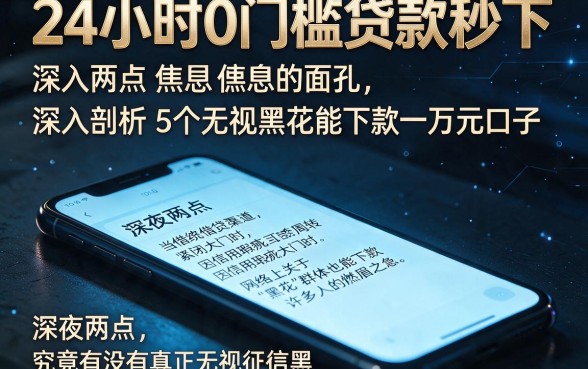 24小时0门槛贷款秒下,深入剖析5个无视黑花能下款一万元口子