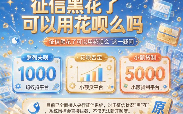征信黑花了可以用花呗么吗，罗列5个1000至5000的小额贷款平台