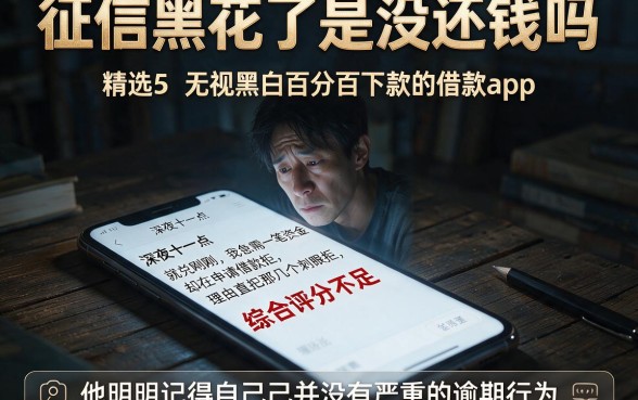征信黑花了是没还钱吗，精选5个无视黑白百分百下款的借款app