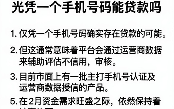光凭一个手机号码能贷款吗,条列5个12月能贷款的软件