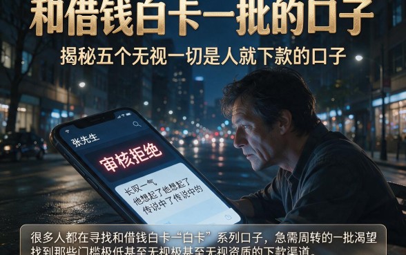 和借钱白卡一批的口子，揭秘五个无视一切是人就下款的口子