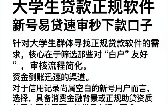 大学生贷款正规软件,陈列五个新号易贷速审秒下款口子
