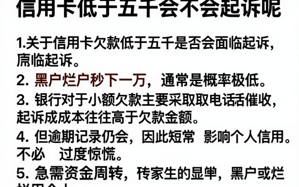 信用卡低于五千会不会起诉呢,详尽说明五个黑户烂户秒下一万