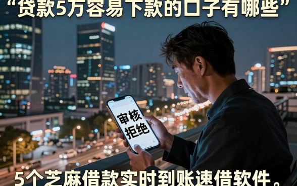 贷款5万容易下款的口子有哪些,胪列5个芝麻借款实时到账速借软件