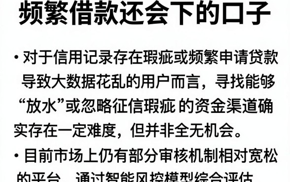 频繁借款还会下的口子，归纳五个黑户成功获取大额贷款的软件