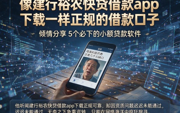 像建行裕农快贷借款app下载一样正规的借款口子,倾情分享5个必下的小额贷款软件