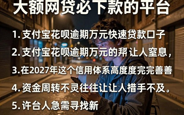大额网贷必下款的平台,条列5个支付宝花呗逾期万元快速贷款口子