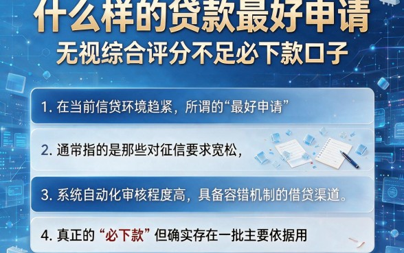 什么样的贷款最好申请,详细阐述5个无视综合评分不足必下款口子