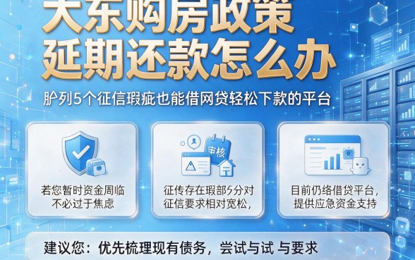 大东购房政策延期还款怎么办，胪列5个征信瑕疵也能借网贷轻松下款的平台