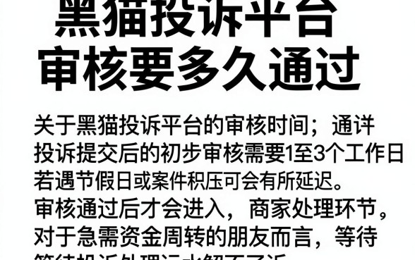 黑猫投诉平台审核要多久通过,热忱推荐五个看银行流水的网贷软件