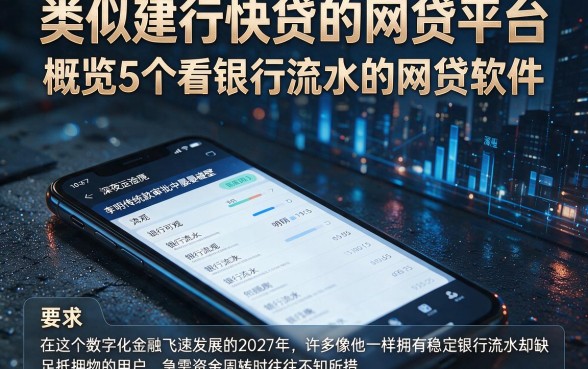 类似建行快贷的网贷平台，概览5个看银行流水的网贷软件