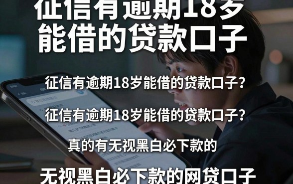 征信有逾期18岁能借的贷款口子,胪列五个无视黑白必下款的网贷口子