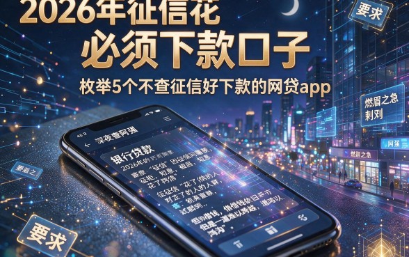 2026年征信花必须下款口子,枚举5个不查征信好下款的网贷app