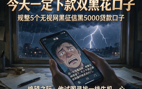 今天一定下款双黑花口子,规整5个无视网黑征信黑5000贷款口子