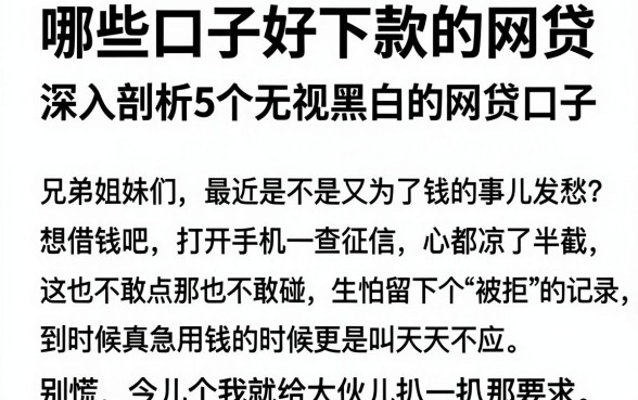 哪些口子好下款的网贷,深入剖析5个无视黑白的网贷口子