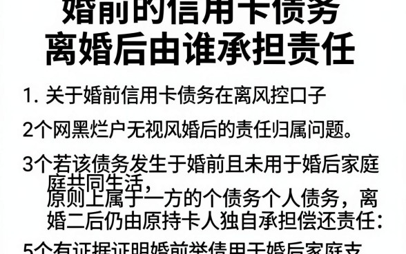 婚前的信用卡债务离婚后由谁承担责任，枚举5个网黑烂户无视风控口子