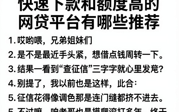 快速下款和额度高的网贷平台有哪些推荐,详细阐述5个对征信宽松的网贷软件