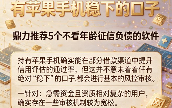 有苹果手机稳下的口子,鼎力推荐5个不看年龄征信负债的软件
