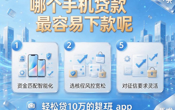哪个手机贷款最容易下款呢，条列5个轻松贷10万的app