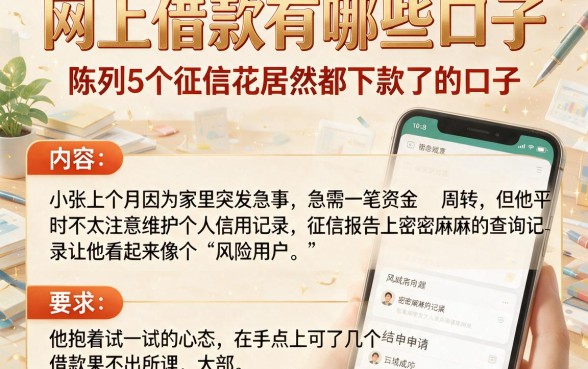 网上借款有哪些口子，陈列5个征信花居然都下款了的口子