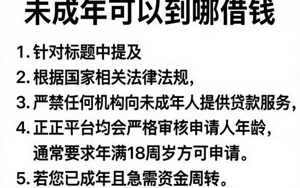 未成年可以到哪借钱,条列五个不看欠款的贷款软件