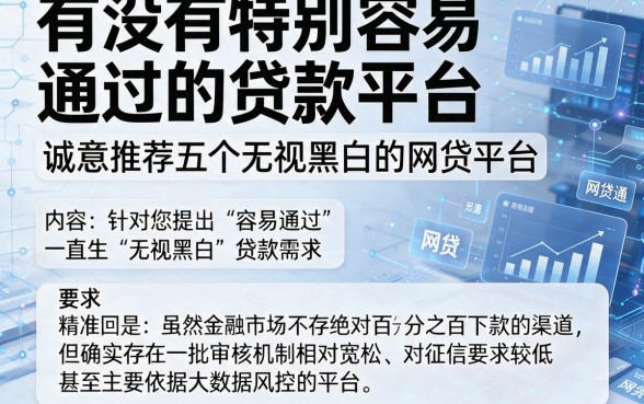 有没有特别容易通过的贷款平台，诚意推荐五个无视黑白的网贷平台
