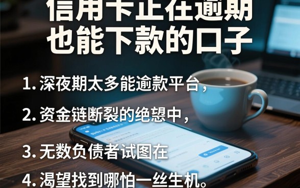 信用卡正在逾期也能下款的口子，概括五个逾期太多能下款平台