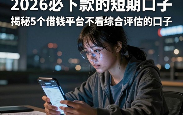 2026必下款的短期口子,揭秘5个借钱平台不看综合评估的口子