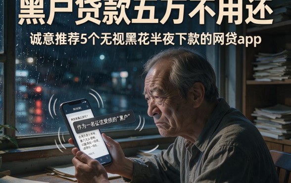 黑户贷款五万不用还,诚意推荐5个无视黑花半夜下款的网贷app