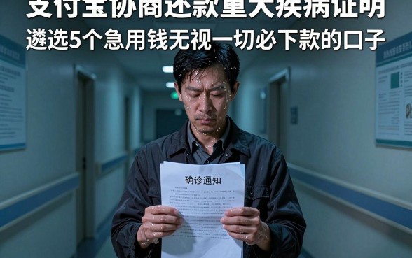支付宝协商还款重大疾病证明，遴选5个急用钱无视一切必下款的口子