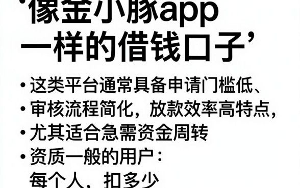 像金小豚app一样的借钱口子,汇总五个每个人扣多少?