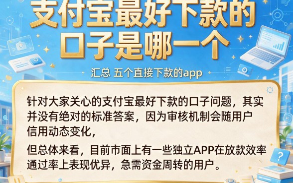 支付宝最好下款的口子是哪一个,汇总五个直接下款的app