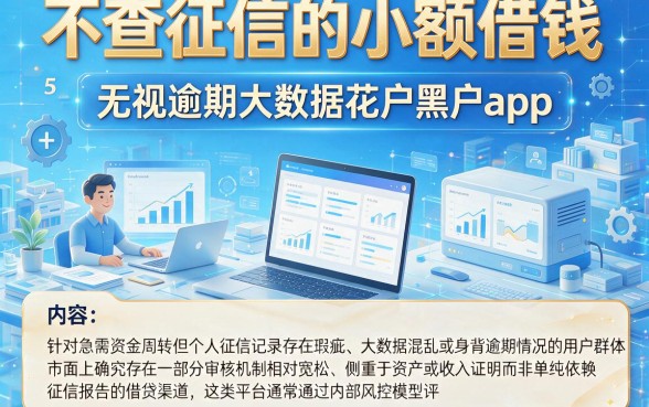 不查征信的小额借钱，概括5个无视逾期大数据花户黑户app