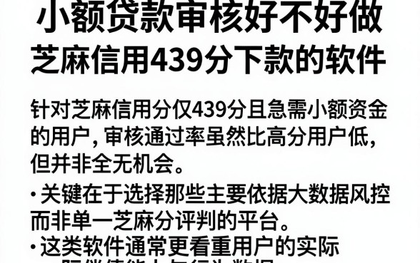 小额贷款审核好不好做,精选五个芝麻信用439分下款的软件