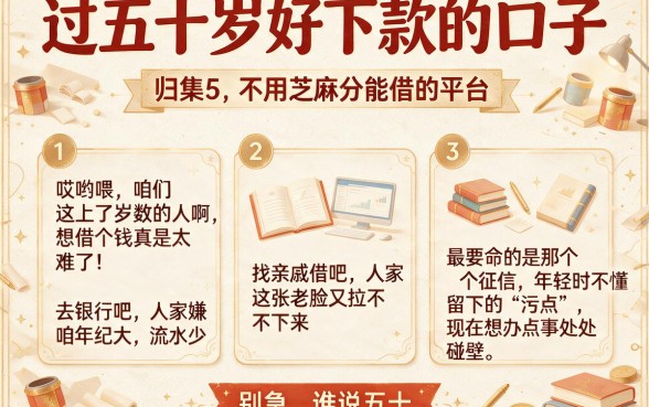 过五十岁好下款的口子,归集5个不用芝麻分能借的平台