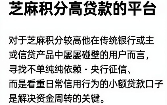 芝麻积分高贷款的平台，陈列五个网黑全拒能下款的口子