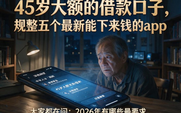 45岁大额的借款口子,规整五个最新能下来钱的app