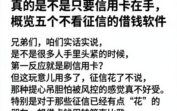 真的是不是只要信用卡在手,概览五个不看征信的借钱软件