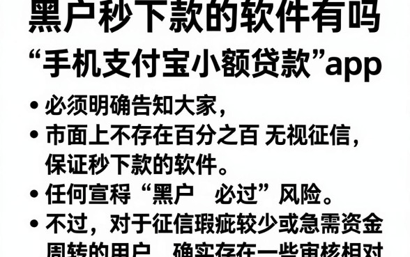 黑户秒下款的软件有吗,梳理5个手机支付宝小额贷款的app
