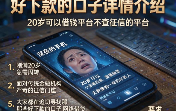 好下款的口子详情介绍，罗列5个20岁可以借钱平台不查征信的平台