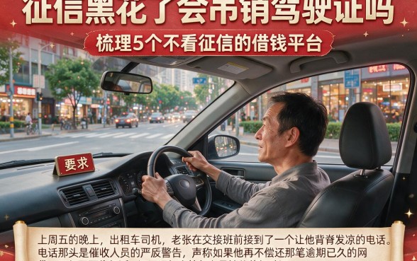 征信黑花了会吊销驾驶证吗,梳理5个不看征信的借钱平台
