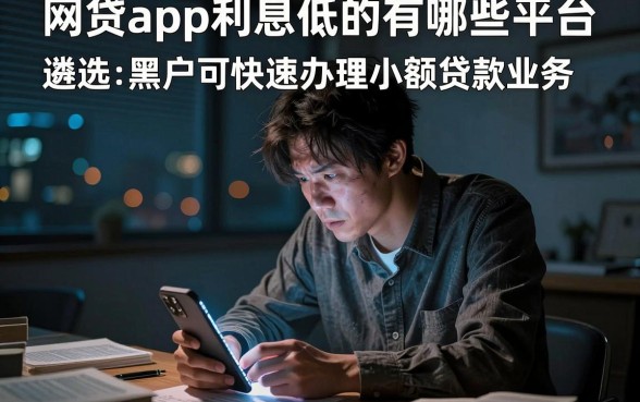 网贷app利息低的有哪些平台,遴选五个黑户可快速办理小额贷款业务的软件