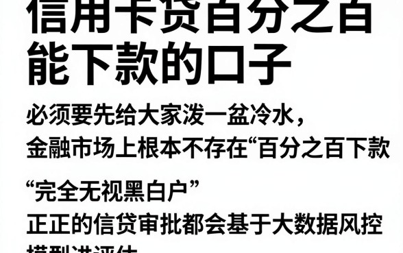 信用卡贷百分之百能下款的口子,理出五个包下款平台无视黑白的网贷
