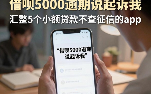 借呗5000逾期说起诉我，汇整5个小额贷款不查征信的app