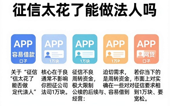 征信太花了能做法人吗,陈列五个APP容易借款1万块的口子