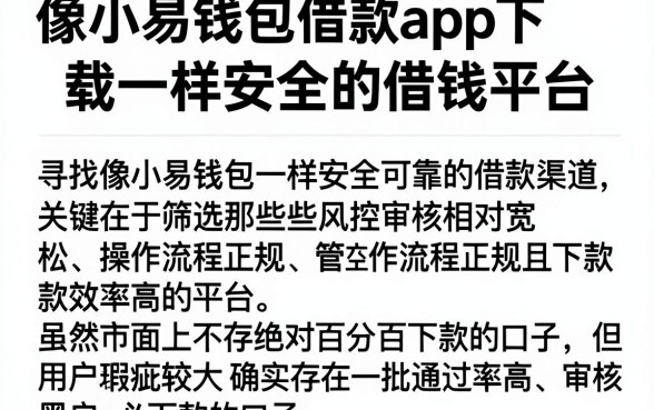 像小易钱包借款app下载一样安全的借钱平台,概括5个黑户必下款的口子