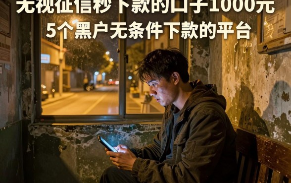 无视征信秒下款的口子1000元,详尽说明5个黑户无条件下款的平台