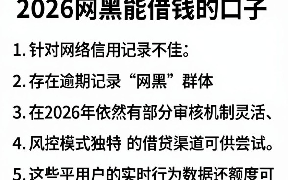 2026网黑能借钱的口子,条列五个网黑逾期下款软件
